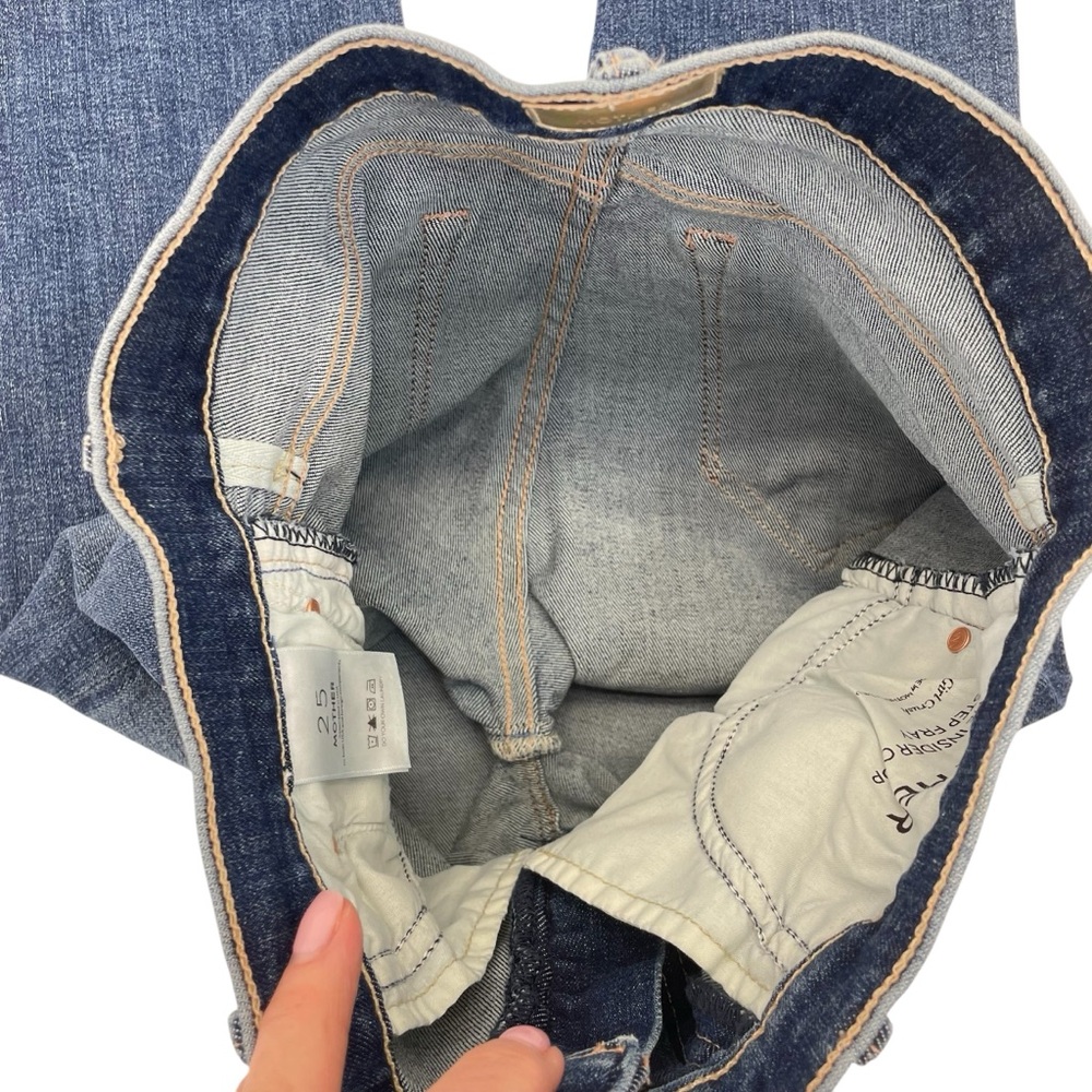MOTHER The Insider Crop Step Fray Jeans 25 Blue - Picture 6 of 16